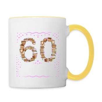 60. Geburtstag Geschenk Frauen lustig 60 Jahre - Tasse zweifarbig - Weiß/Gelb - Rechts