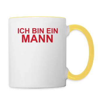 Ich bin ein Mann. - Tasse zweifarbig - Weiß/Gelb - Rechts