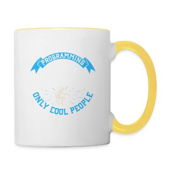 La programmation n’est pas pour tout le monde seulement des gens cool - Mug contrasté - blanc/jaune - Droite