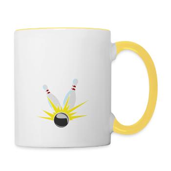 Bowling Pin I Bowling Team I Bowling Split Happens - Contrasting Mug - white/yellow - Right