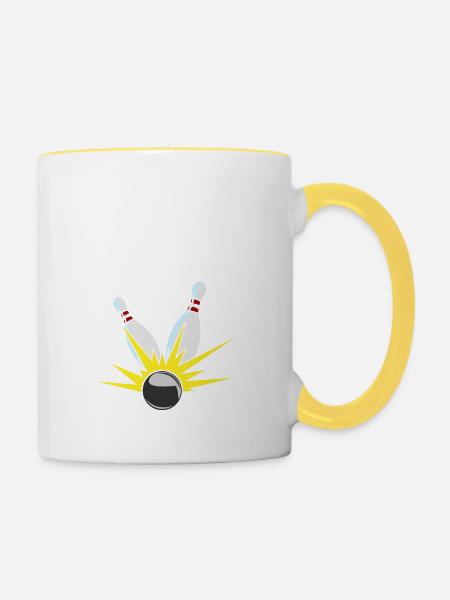 Bowling Pin I Bowling Team I Bowling Split se produit - Mug contrasté - blanc/jaune