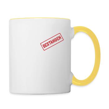 Jagdschein Jägerprüfung Grünes Abitur Bestanden - Tasse zweifarbig - Weiß/Gelb - Rechts