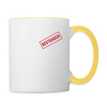 Jagdschein Jägerprüfung Grünes Abitur Bestanden - Tasse zweifarbig - Weiß/Gelb - Rechts