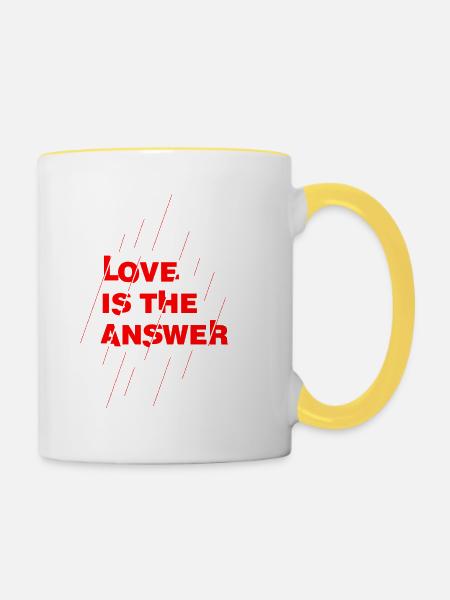 Liebe ist die Antwort - Tasse zweifarbig - Weiß/Gelb