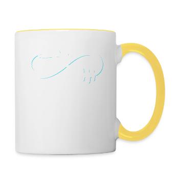 cadeau d'aviron / conception - Mug contrasté - blanc/jaune - Droite