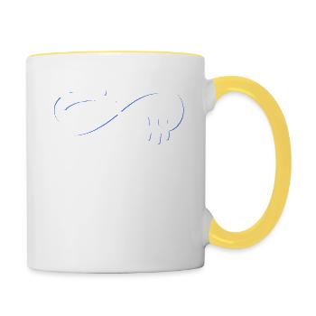 Schwimmen Geschenk / Design - Tasse zweifarbig - Weiß/Gelb - Rechts