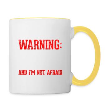 Remarque: t-shirt de chat fou. Commandez ici. - Mug contrasté - blanc/jaune - Droite