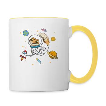 Gecko léopard - Mug contrasté - blanc/jaune - Droite
