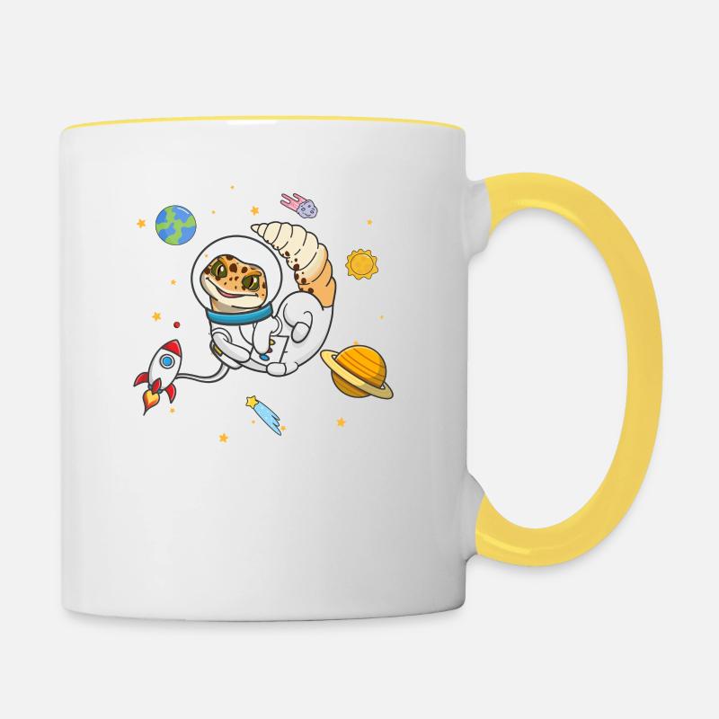 Leopardgecko - Tasse zweifarbig - Weiß/Gelb