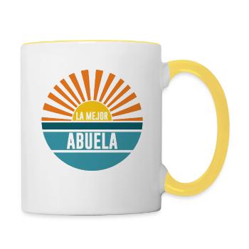 The best grandma gift mejor abuela - Contrasting Mug - white/yellow - Right