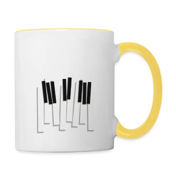 Sarcastic Piano Funny I Might Look Like I'm Listen - Tasse zweifarbig - Weiß/Gelb - Rechts