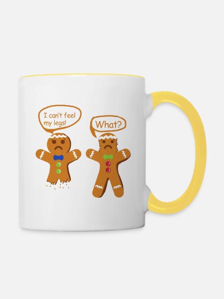 Christmas Gingerbread - Tasse zweifarbig - Weiß/Gelb