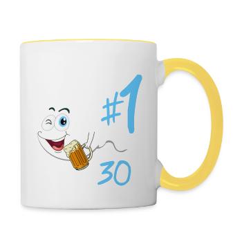 Die Legende feiert Geburtstag und wird 30! - Tasse zweifarbig - Weiß/Gelb - Rechts