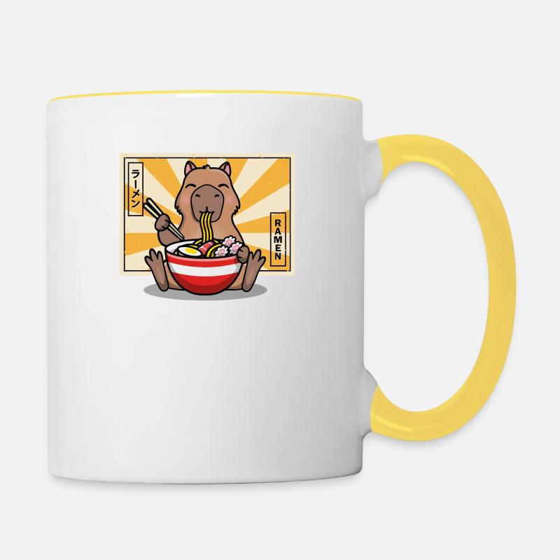 Capybara - Tasse zweifarbig - Weiß/Gelb