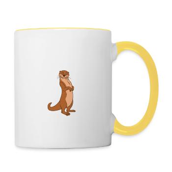 Otter and Sea Otter Sweet Otter - Contrasting Mug - white/yellow - Right