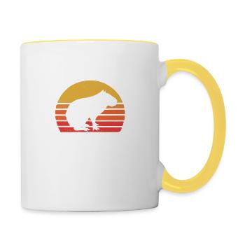 Capybara - Tasse zweifarbig - Weiß/Gelb - Rechts