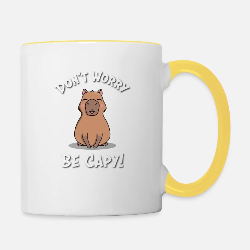 Capybara - Contrasting Mug - white/yellow