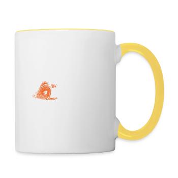 Bin am Holz machen - Tasse zweifarbig - Weiß/Gelb - Rechts