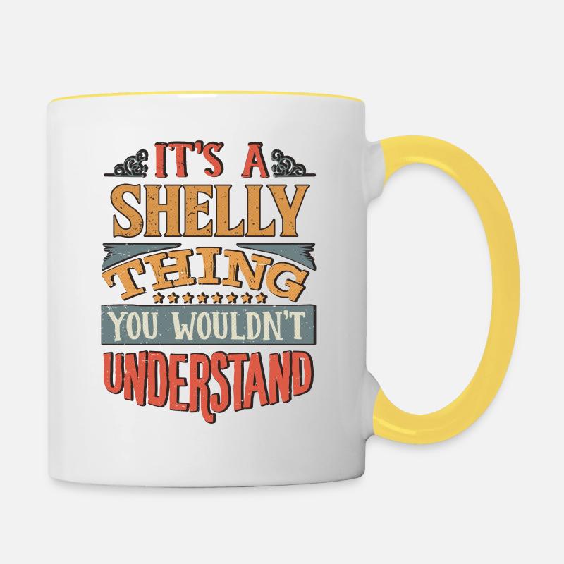 C’est une chose shelly que vous ne comprendriez pas - - Mug contrasté - blanc/jaune