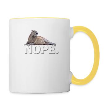 Capybara - Tasse zweifarbig - Weiß/Gelb - Rechts