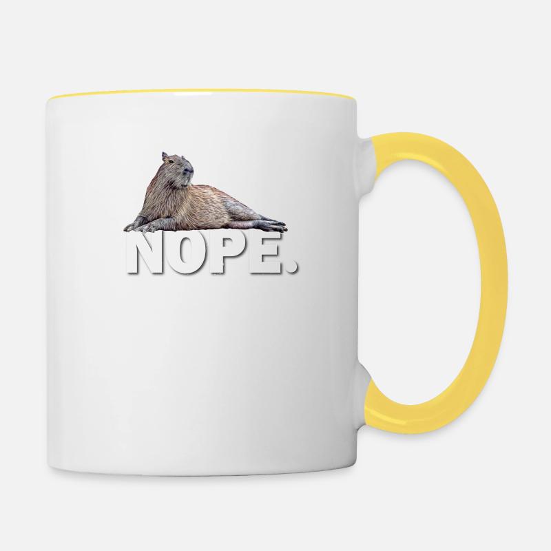Capybara - Mug contrasté - blanc/jaune