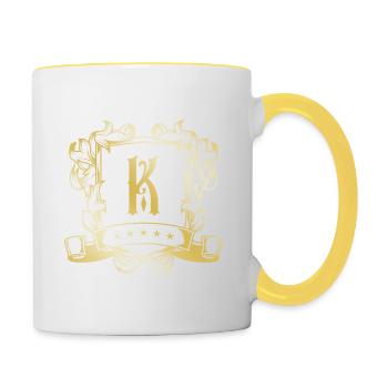 K letter gold - Contrasting Mug - white/yellow - Right