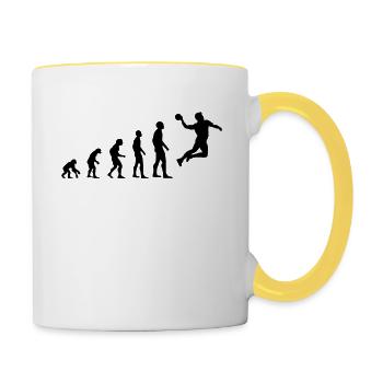 Handball Sport Handball Player Evolution Cadeau - Mug contrasté - blanc/jaune - Droite