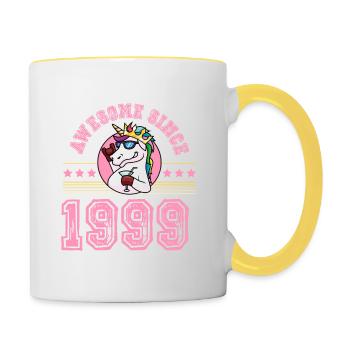 1999 Génial Licorne - Mug contrasté - blanc/jaune - Droite
