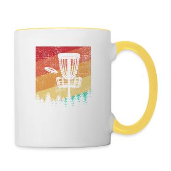 Disc Golf Retro - Contrasting Mug - white/yellow - Right