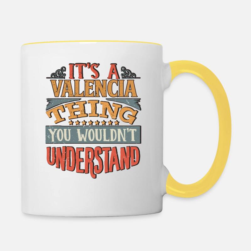 C’est une chose valencienne que vous ne comprendriez pas - - Mug contrasté - blanc/jaune