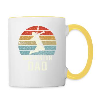 Badminton Badminton Dad - Tasse zweifarbig - Weiß/Gelb - Rechts