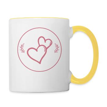 Niemals ohne meine Mädels - Tasse zweifarbig - Weiß/Gelb - Rechts