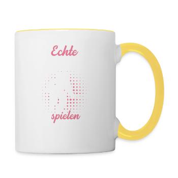 Eishockey Damen Eishockeyspielerin Eishockeytrikot - Tasse zweifarbig - Weiß/Gelb - Rechts