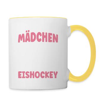 Eishockey Damen Eishockeyspielerin Eishockeytrikot - Tasse zweifarbig - Weiß/Gelb - Rechts