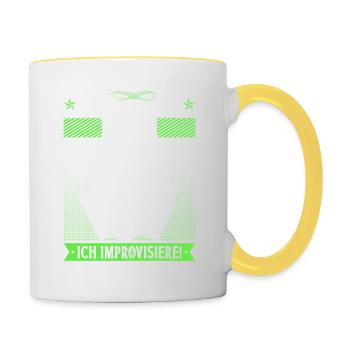 Ich Mache Keine Fehler, Steirische Harmonika - Tasse zweifarbig - Weiß/Gelb - Rechts
