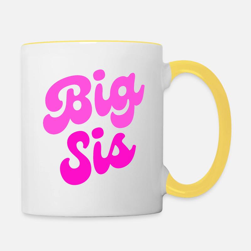 Big sis, Big Sister - Contrasting Mug - white/yellow