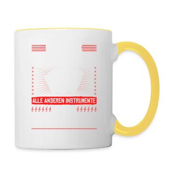 Ich Spiele Steirische, Steirische Harmonika - Tasse zweifarbig - Weiß/Gelb - Rechts