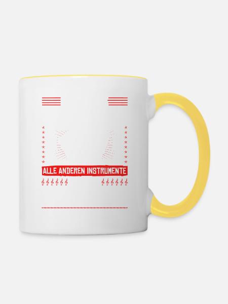 Ich Spiele Steirische, Steirische Harmonika - Tasse zweifarbig - Weiß/Gelb