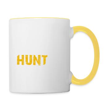 manger la chasse au sommeil répéter - Mug contrasté - blanc/jaune - Droite