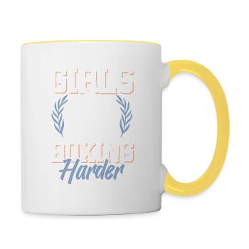Filles Boxe femmes - Mug contrasté - blanc/jaune - Droite