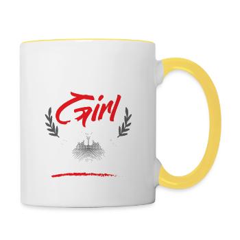 Horses Girls - Contrasting Mug - white/yellow - Right