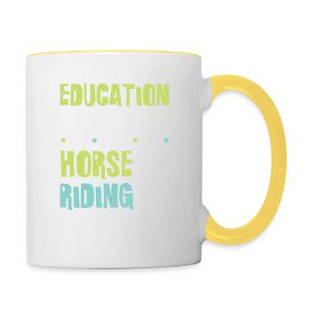 Horses Education - Contrasting Mug - white/yellow - Right