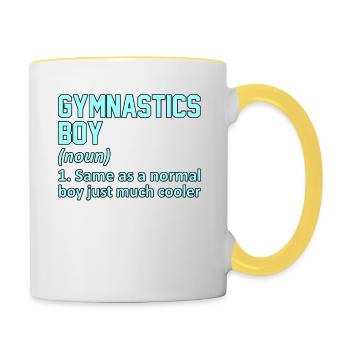 Gymnastique Garçon Définition Gymnaste Amateur de gymnastique - Mug contrasté - blanc/jaune - Droite