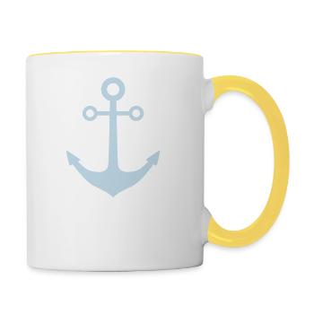 Anker - Tasse zweifarbig - Weiß/Gelb - Rechts