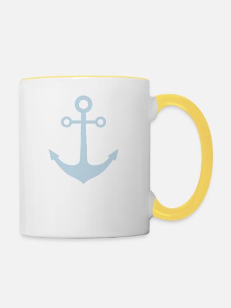 Anker - Tasse zweifarbig - Weiß/Gelb