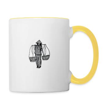 Vietnam I Hanoi Roller Pho Bo Reise Motiv für - Tasse zweifarbig - Weiß/Gelb - Rechts