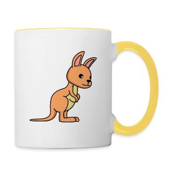 Kangaroo Comic - Contrasting Mug - white/yellow - Right