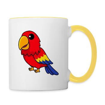 Papagai Comic Animal - Mug contrasté - blanc/jaune - Droite
