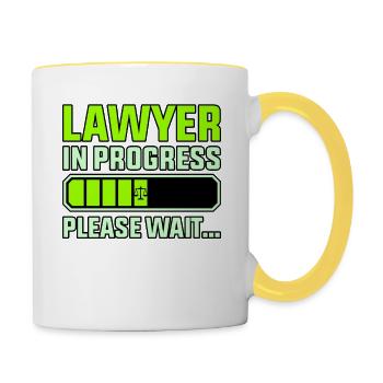 Lawyer in Progress Law School - Contrasting Mug - white/yellow - Right