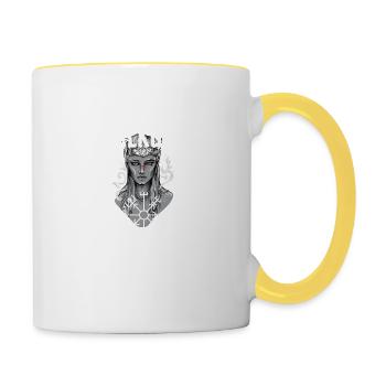 Walküre und Tochter I Wikinger Valhalla Motiv für - Tasse zweifarbig - Weiß/Gelb - Rechts